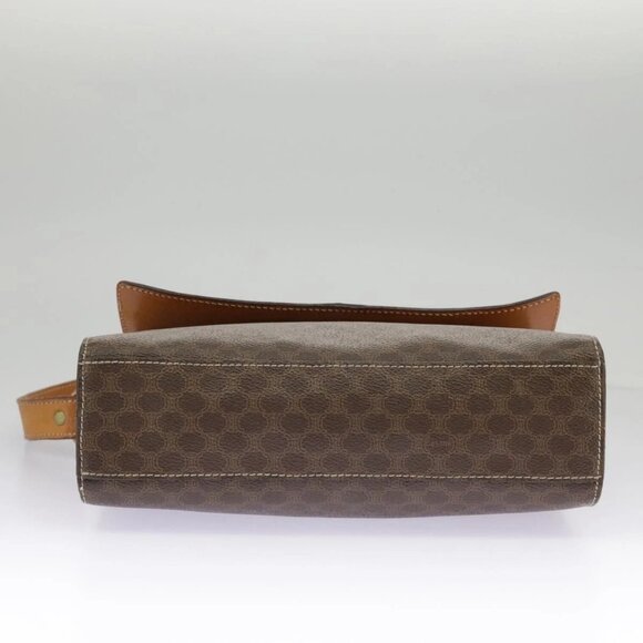 CELINE Macadam Canvas Shoulder Bag PVC Leather Brown Gold - Picture 5 of 15